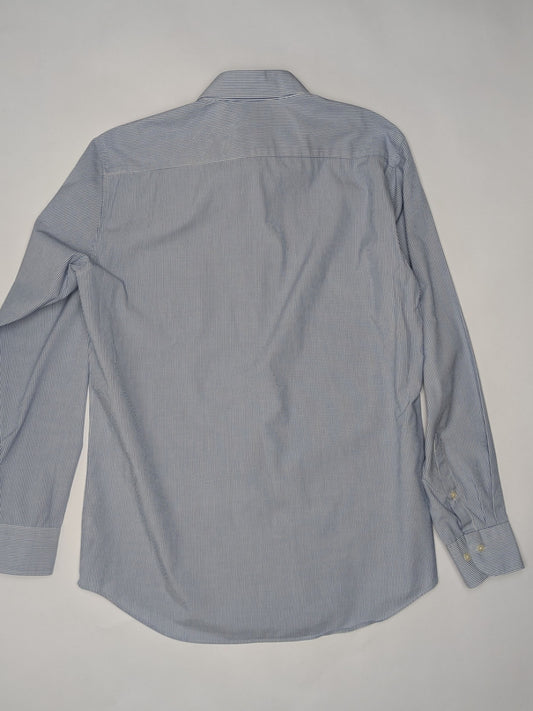 Uniqlo Shirt L Light Blue and White Stripes