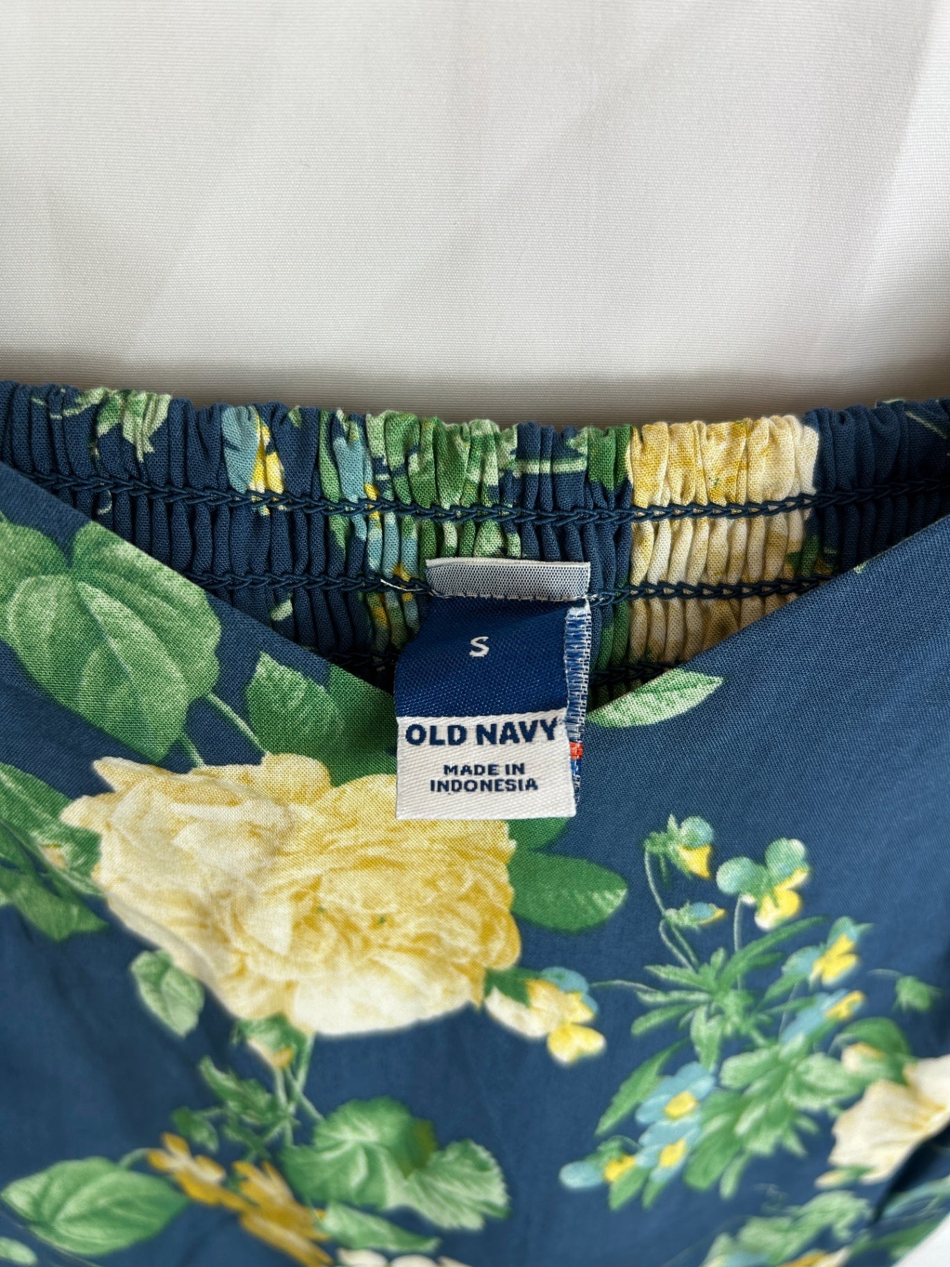 Old Navy Dress S Dark Blue with Floral Pattern