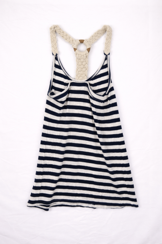 Havana Shirt M - Medium Navy Blue and White