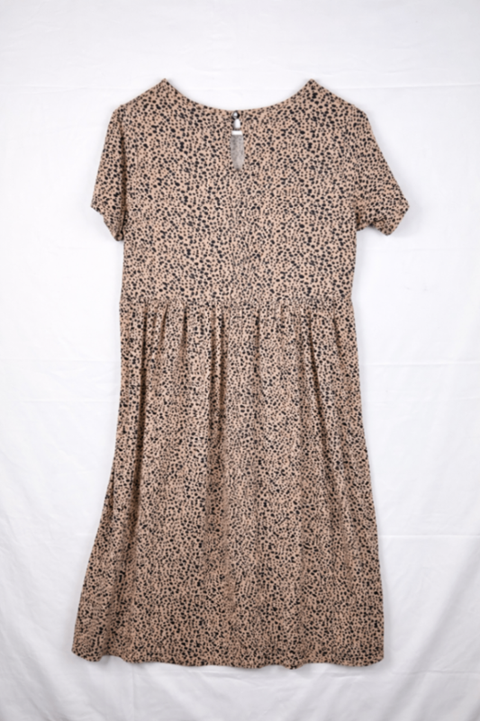 Wednesday's Girl Dress M Beige with black spots