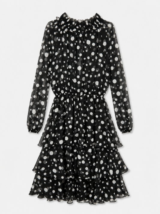 NA-KD Dress Black with white polka dots