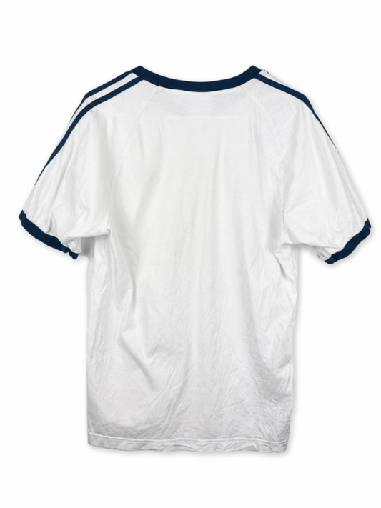 adidas T-Shirt M White with navy blue accents