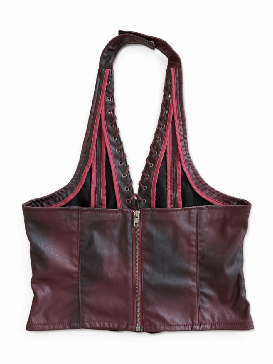 Vegan Leather Corset Jaded London UK14