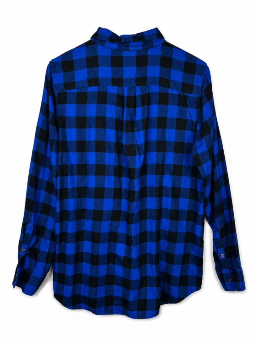 Banana Republic Shirt M Blue and black checked pattern