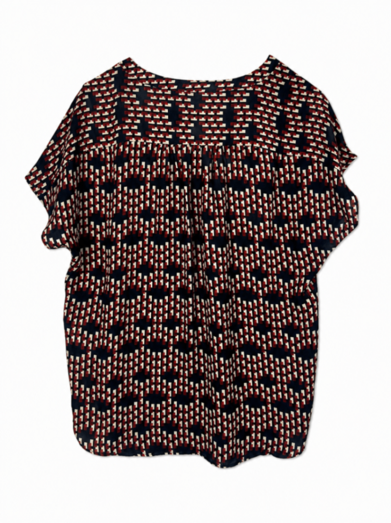 Banana Republic Blouse S Multicolor (Navy, Red, White)