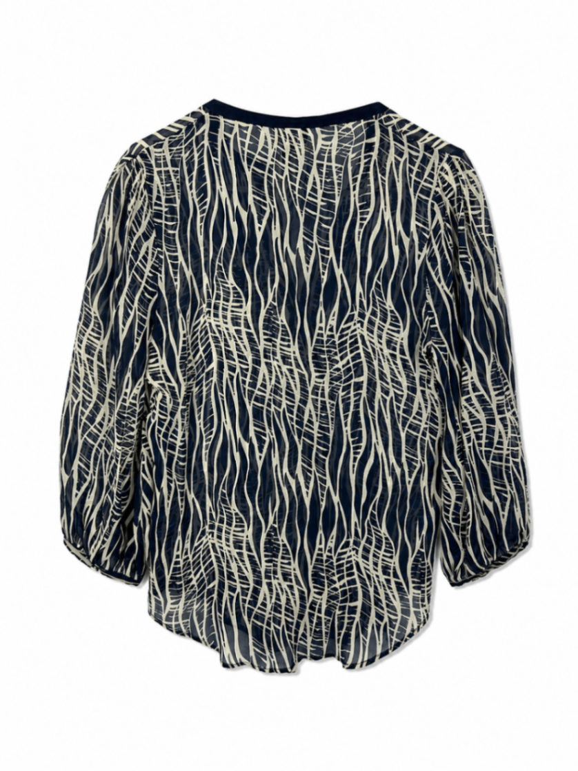 Fei Blouse 8 Navy and cream