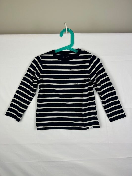 GAP Long Sleeve Shirt 4T Navy blue and white