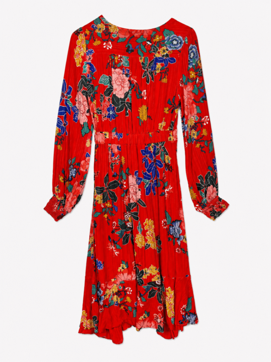 Anthropologie Dress 36 Red