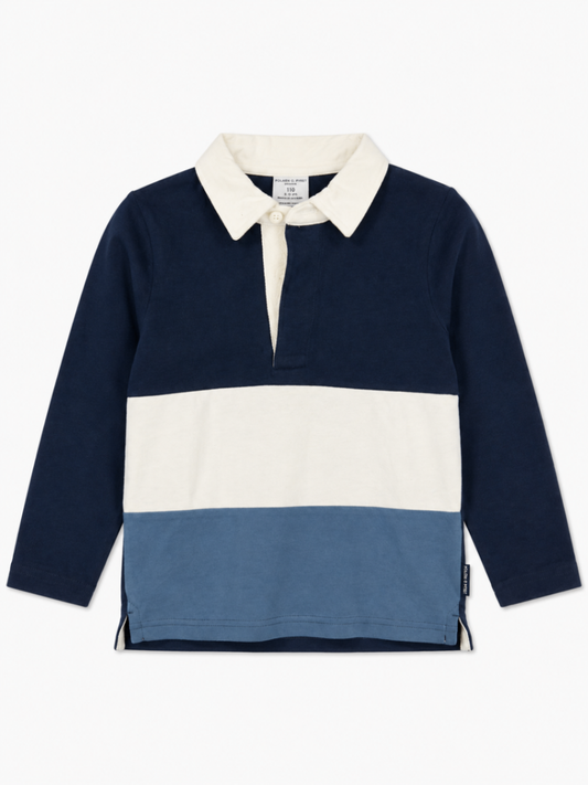 Polarn O. Pyret Shirt 110 Navy Blue and White