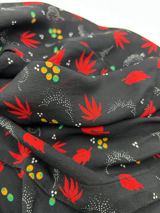 Zadig & Voltaire Dress S Black with red and multicolored pattern