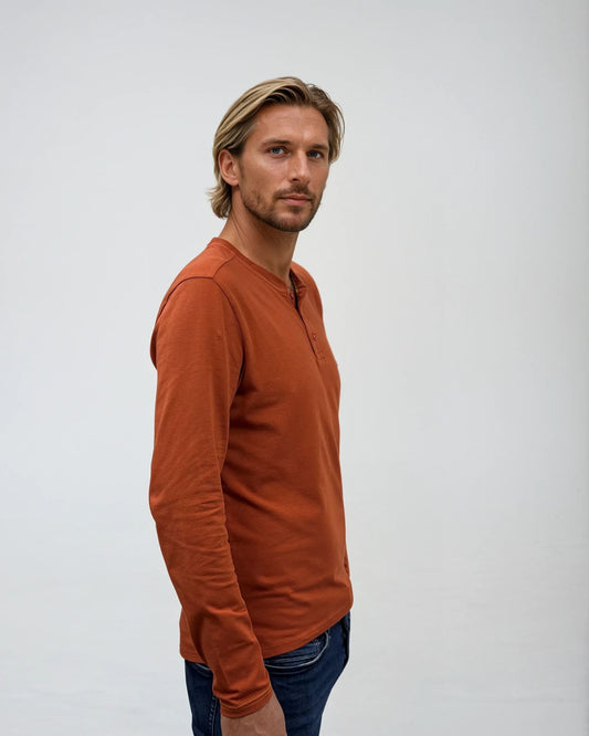Circlo Timeless Henley - Cotton Blend with Honeycomb Detail