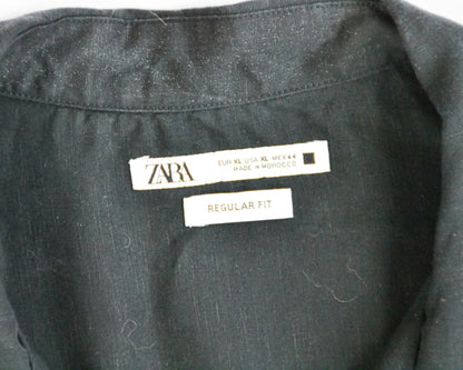 Zara - Short Sleeve Shirt - Black - size: XL