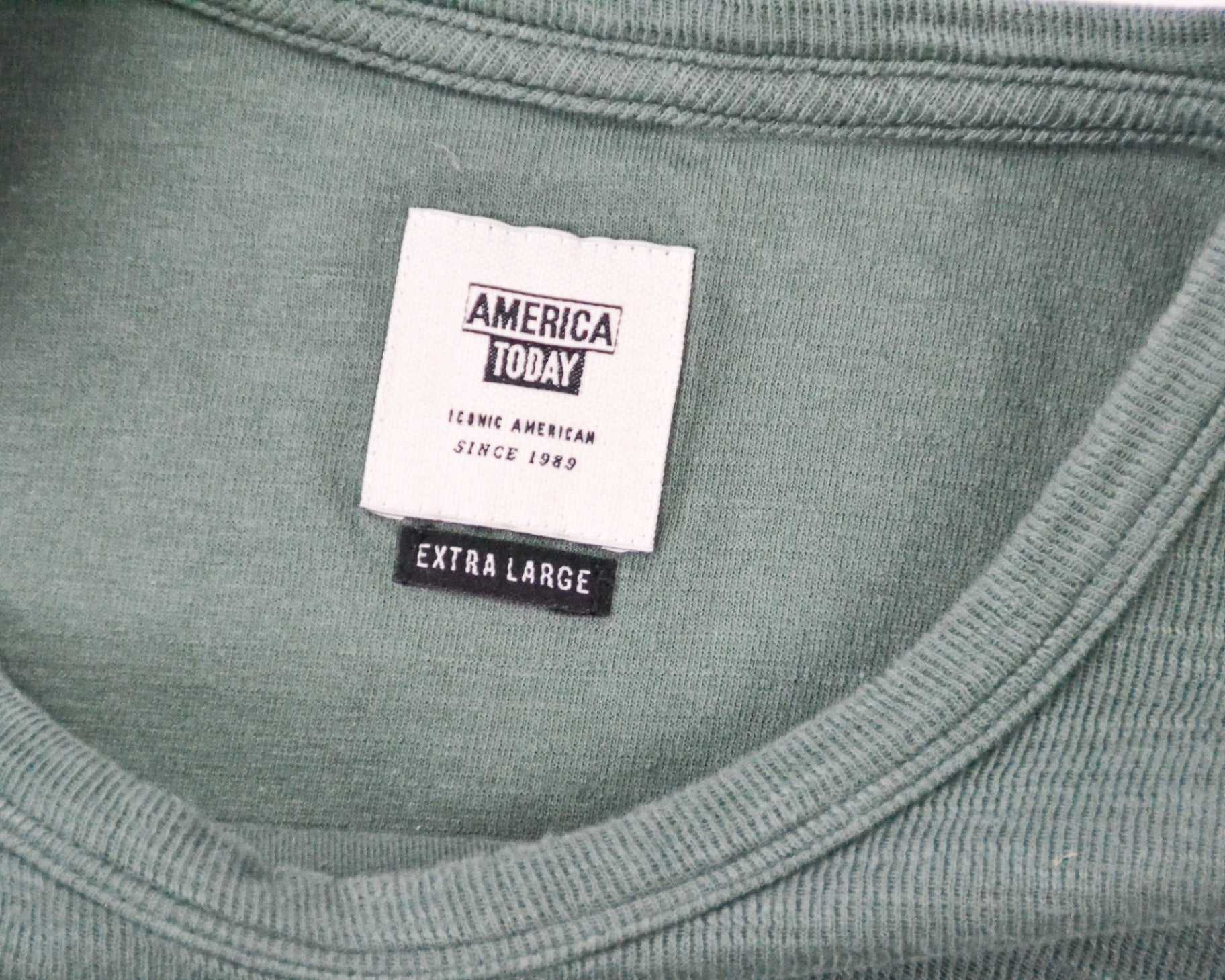 America Today - Long Sleeve T-Shirt - Sage Green - size: XL