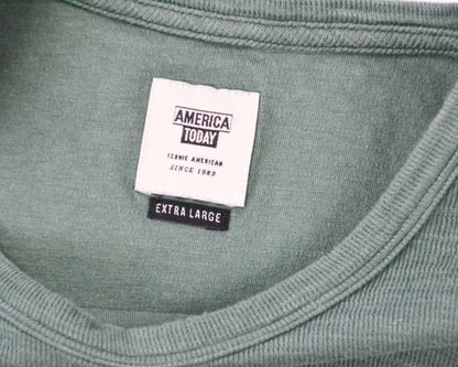 America Today - Long Sleeve T-Shirt - Sage Green - size: XL
