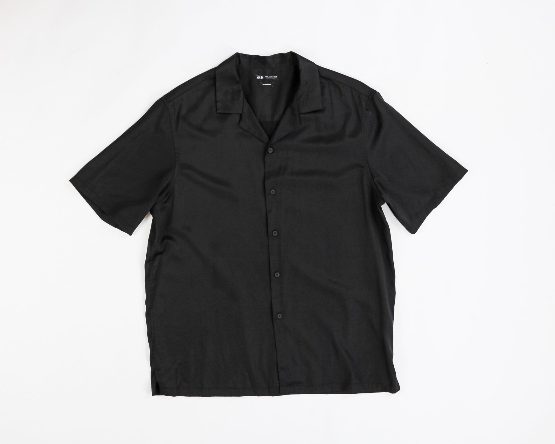 ZARA Button Shirt XL Black