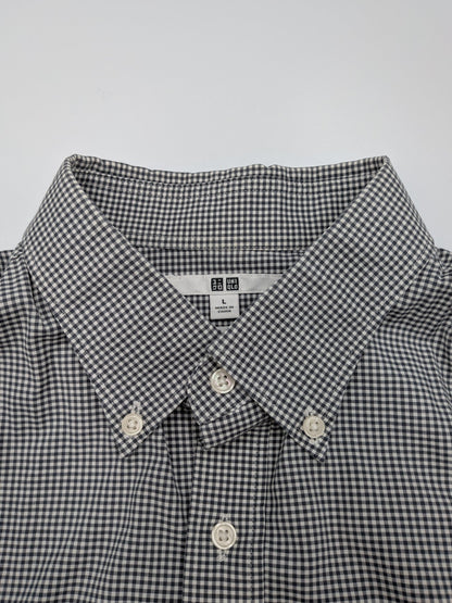 Uniqlo Shirt L Black and White Check