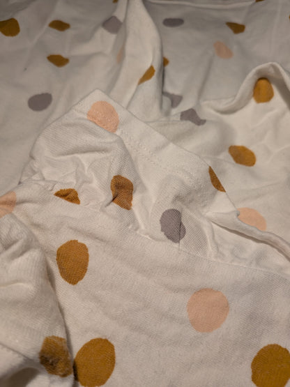 Calida Top / T-shirt 140-146 White with multicolored polka dots (brown, pink, gray, beige)