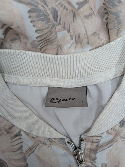 Vero Moda Jacket S Beige and cream with a leaf pattern