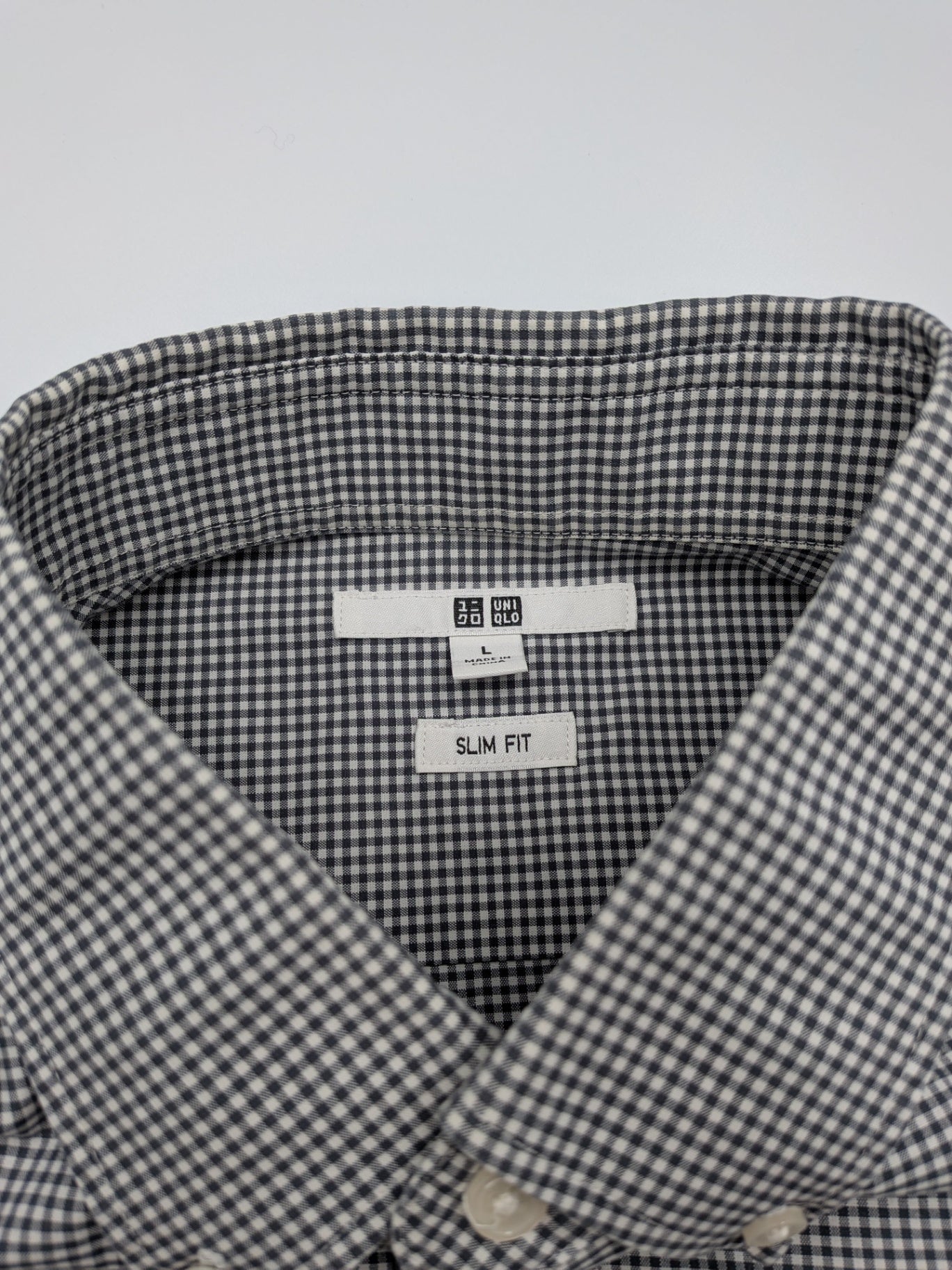 Uniqlo Shirt L Black and White Check