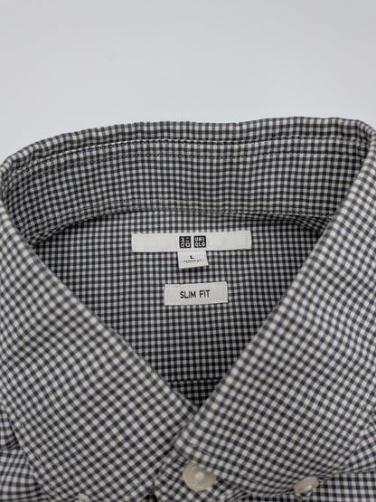 Uniqlo Shirt L Black and White Check