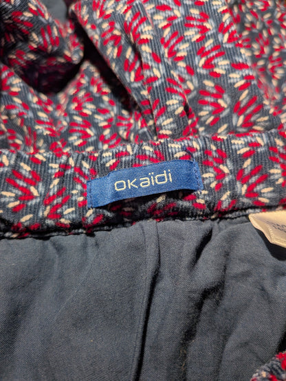Okaidi Skirt 140cm Navy Blue with Red and White Pattern