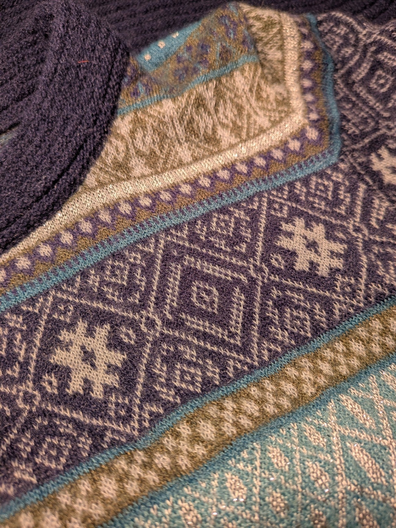 United Colours of Benetton Dress M Multicolor (Purple, Blue, Beige, and Earth tones)