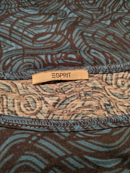 Esprit Long Sleeve Shirt S Brown and Blue