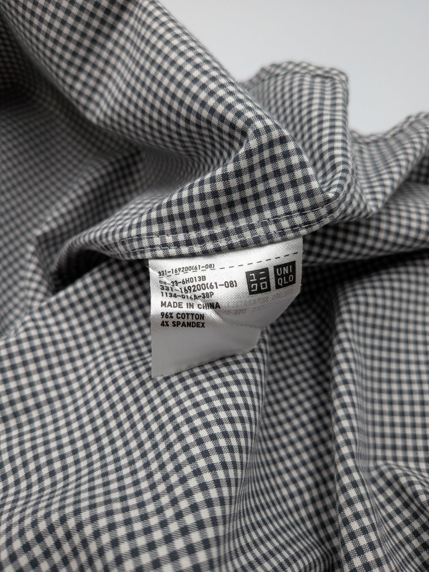 Uniqlo Shirt L Black and White Check