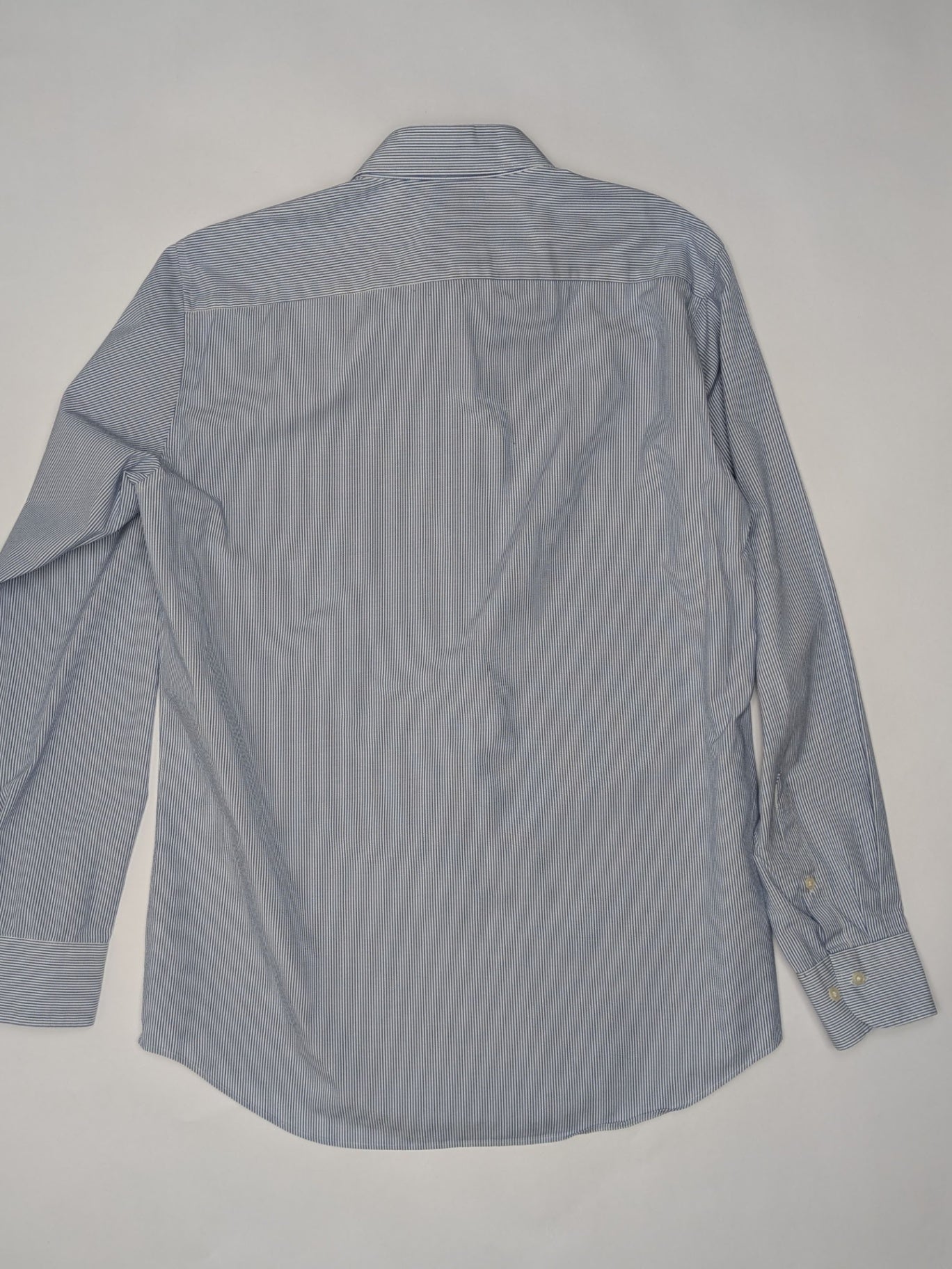 Uniqlo Shirt L Light Blue and White Stripes