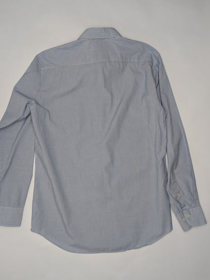 Uniqlo Shirt L Light Blue and White Stripes