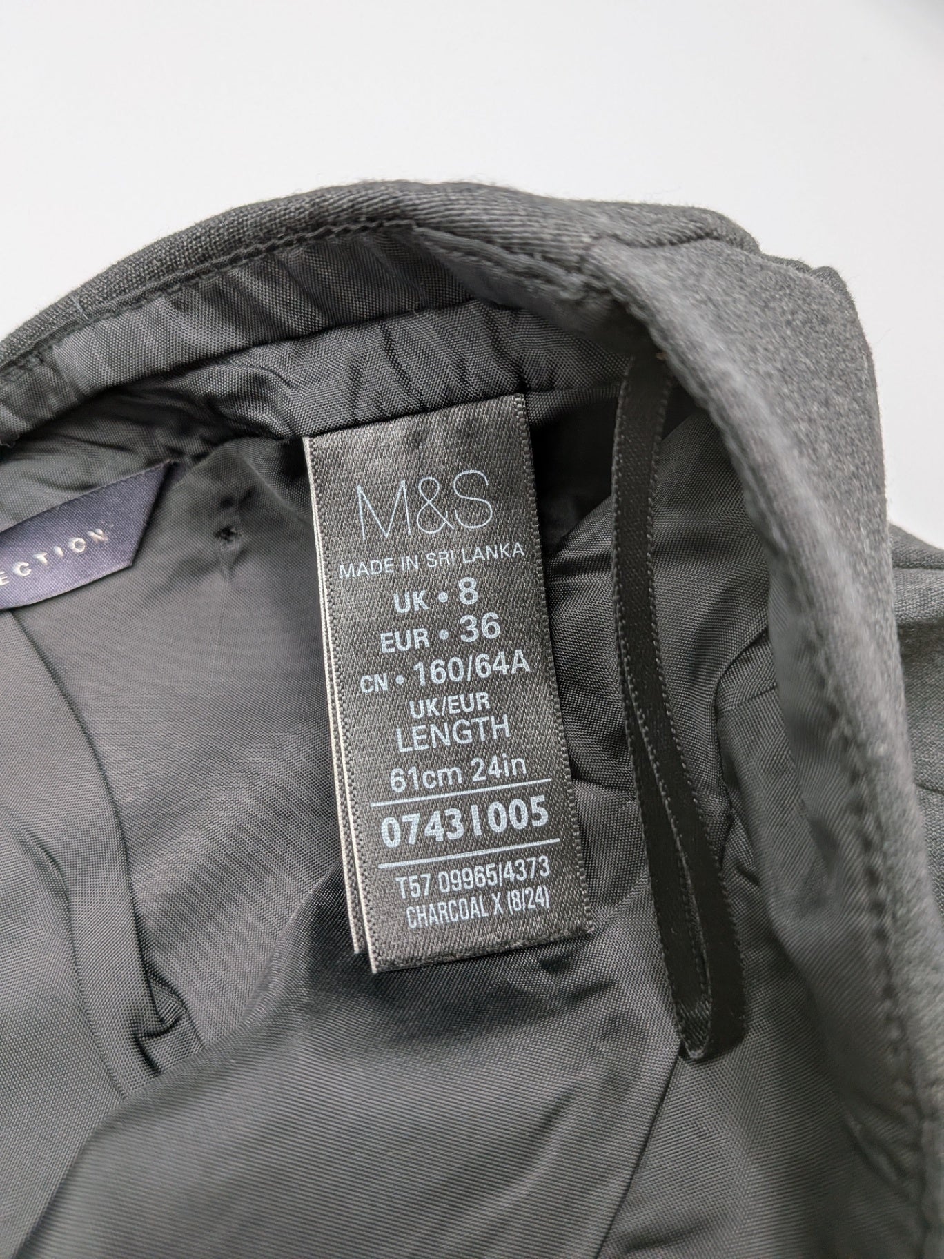 Marks & Spencers Collection Skirt 36 Dark Gray