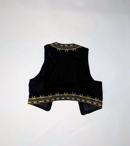 Cotton Club Vest M - Medium Black and Gold
