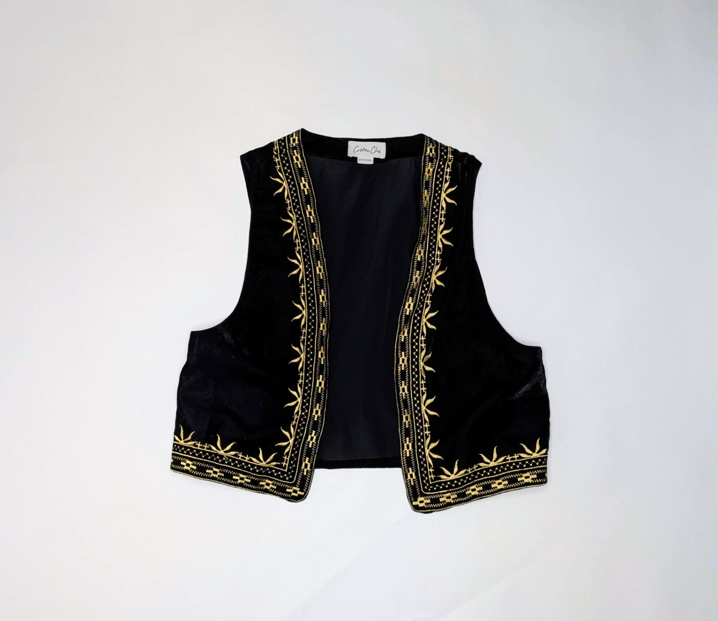 Cotton Club Vest M - Medium Black and Gold