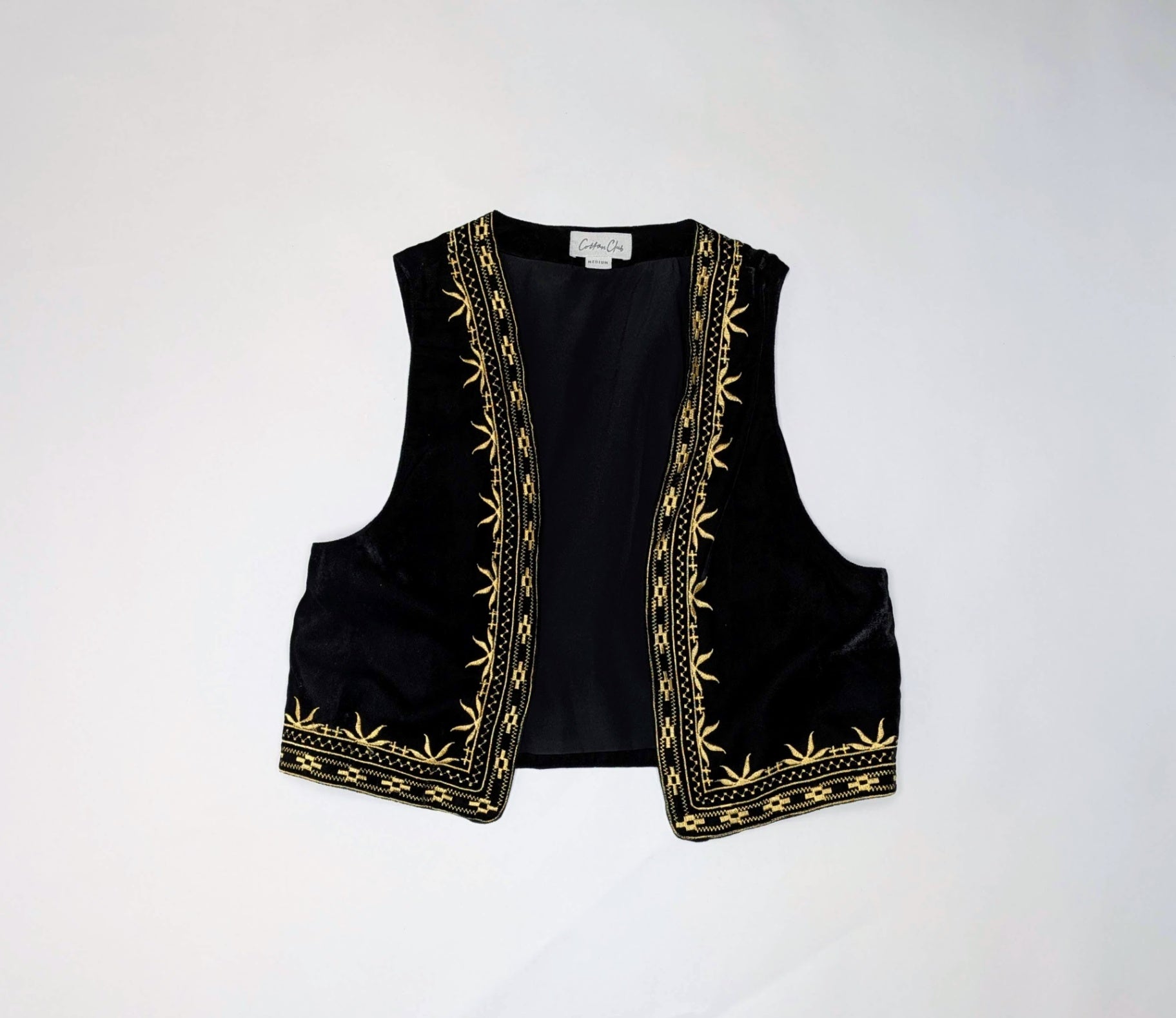 Cotton Club Vest M - Medium Black and Gold