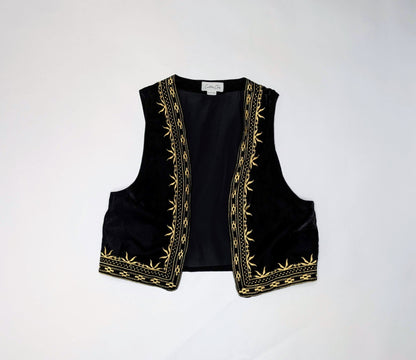 Cotton Club Vest M - Medium Black and Gold