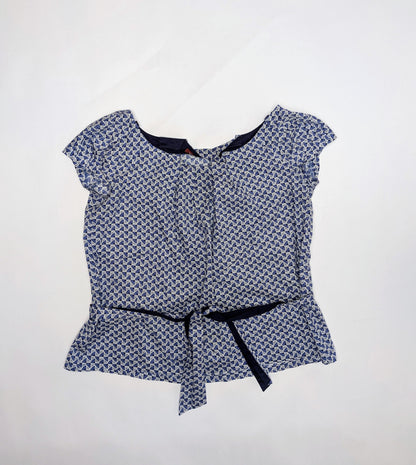 Comptoir Des Cotonniers Blouse 38 Blue and cream