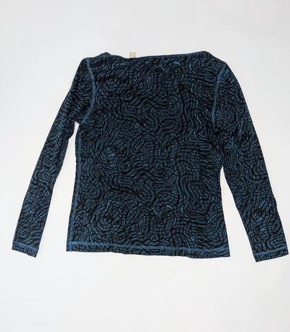 Esprit Long Sleeve Shirt S Brown and Blue