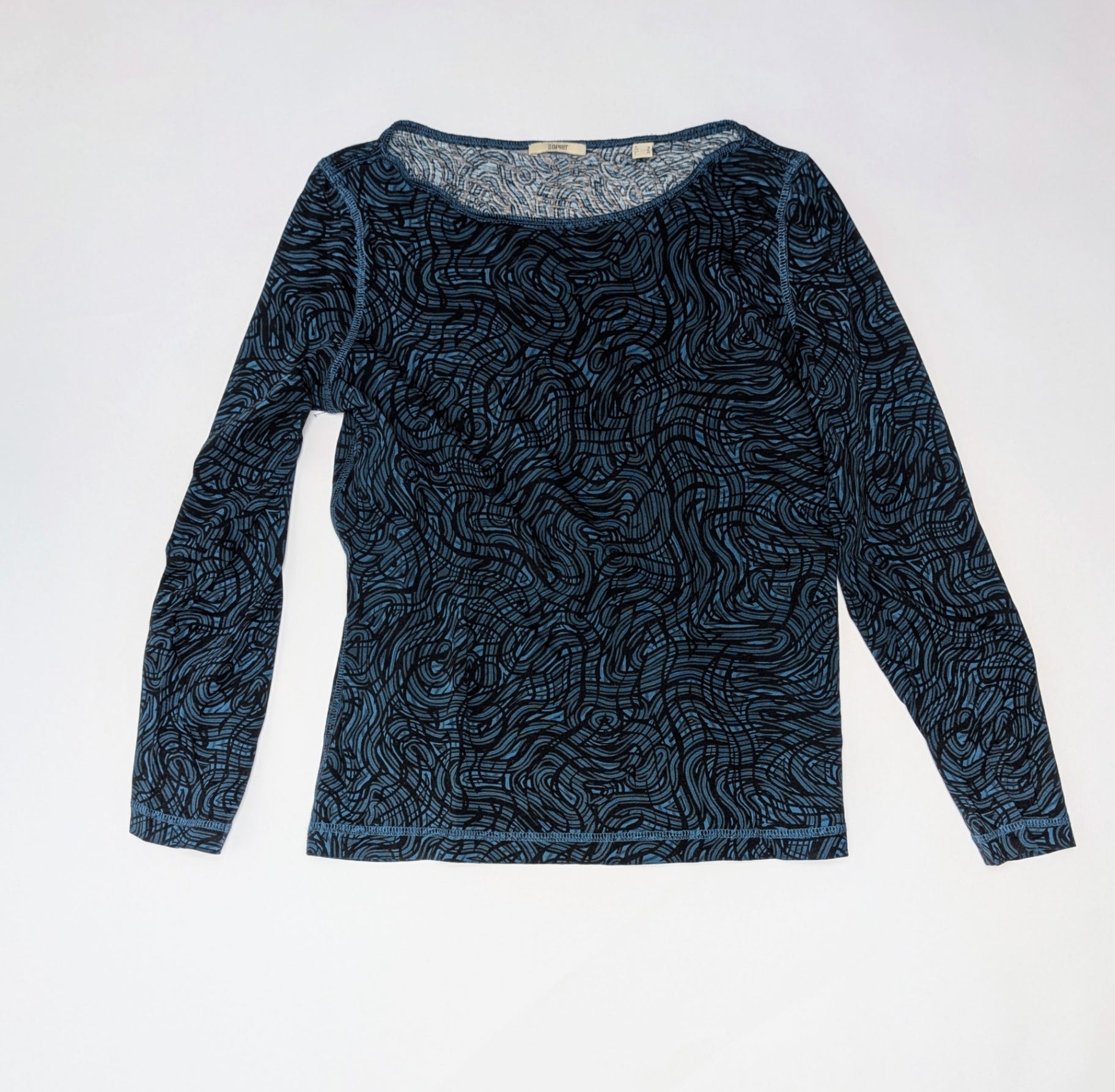 Esprit Long Sleeve Shirt S Brown and Blue