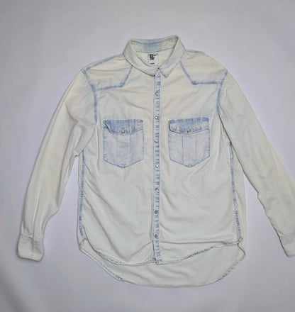 H&M Shirt 40 Off-white/Light washed
