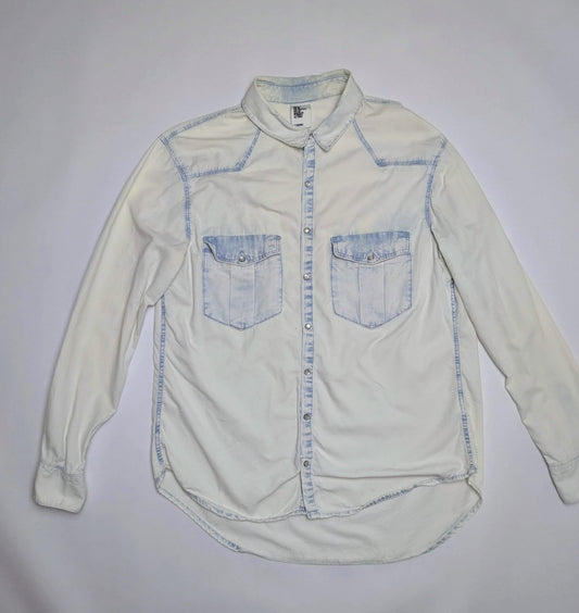 H&M Shirt 40 Off-white/Light washed