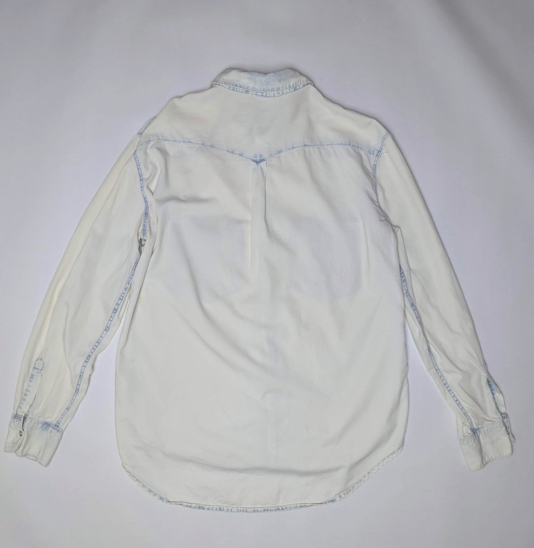 H&M Shirt 40 Off-white/Light washed