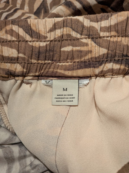 Scotch & Soda Pants M Beige with black and brown tiger stripe pattern