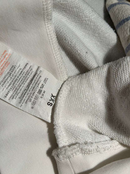 IKKS Sweatshirt XXS White with navy blue and beige accents