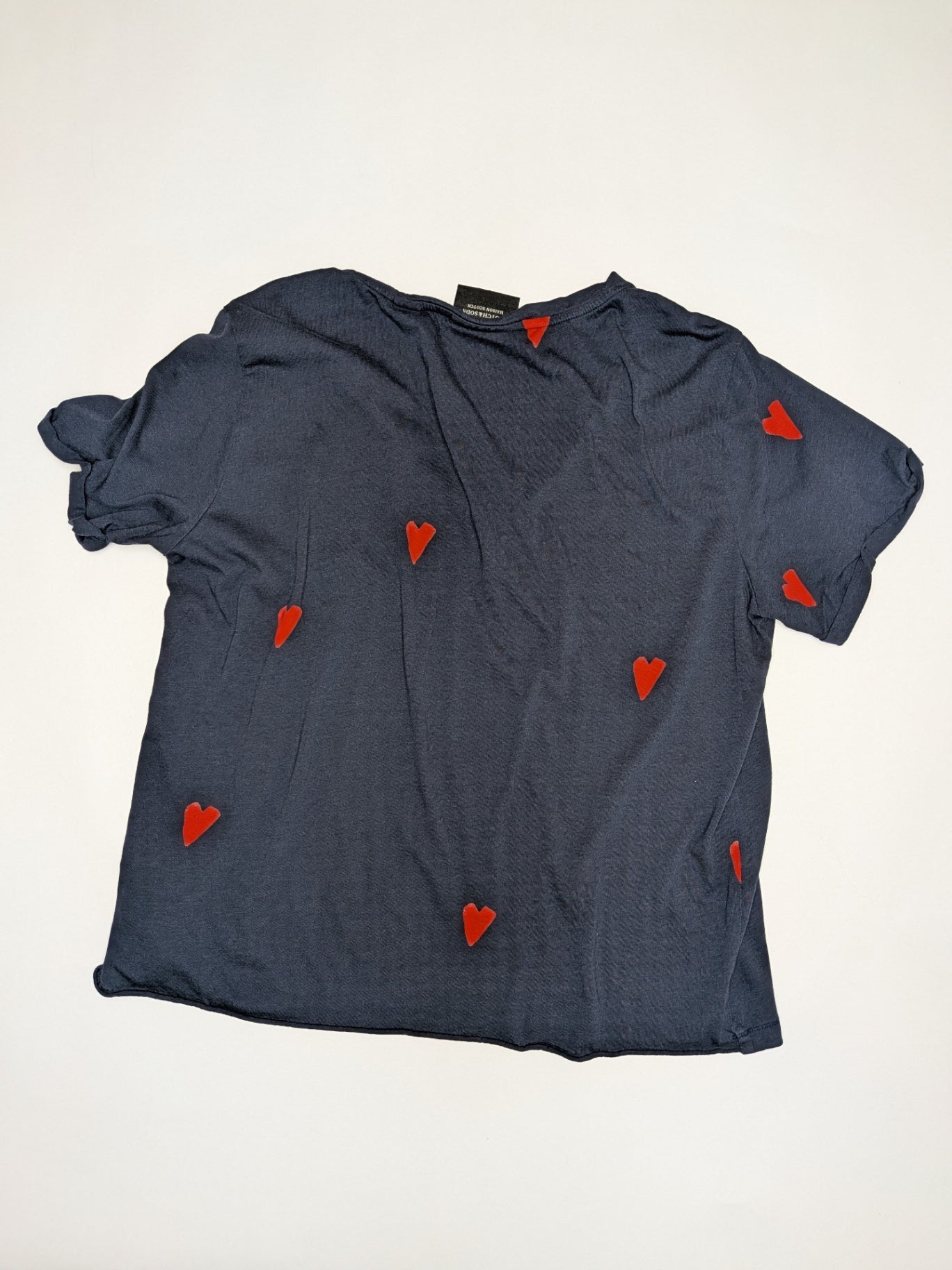 Scotch & Soda T-Shirt S Navy Blue with Red Hearts