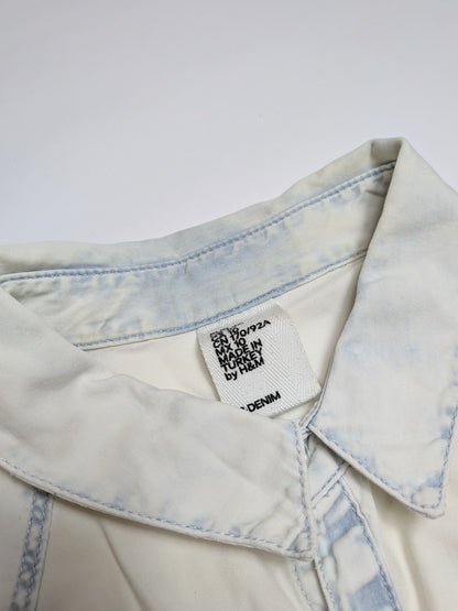 H&M Shirt 40 Off-white/Light washed