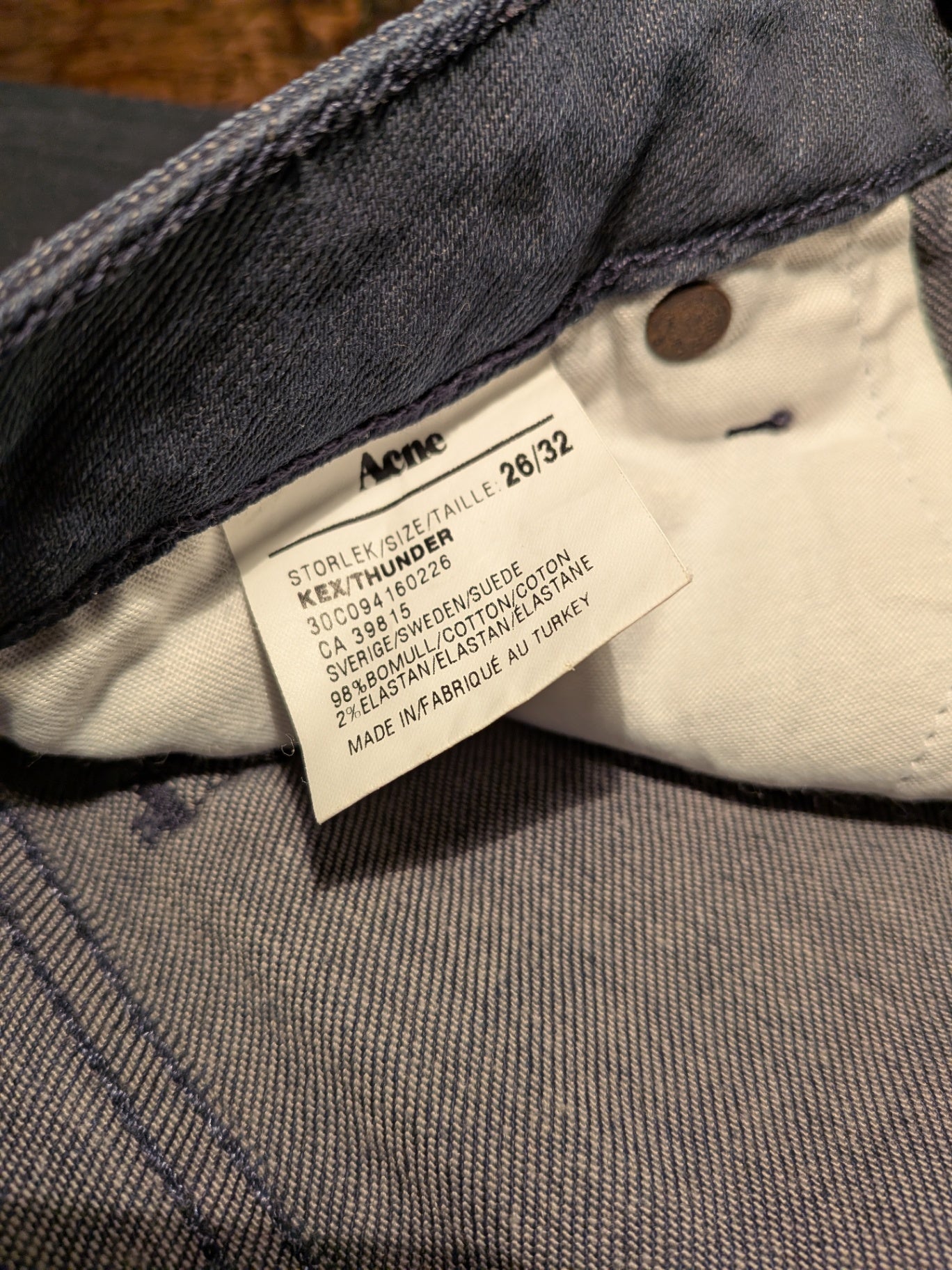 Acne Jeans 26/32 Black
