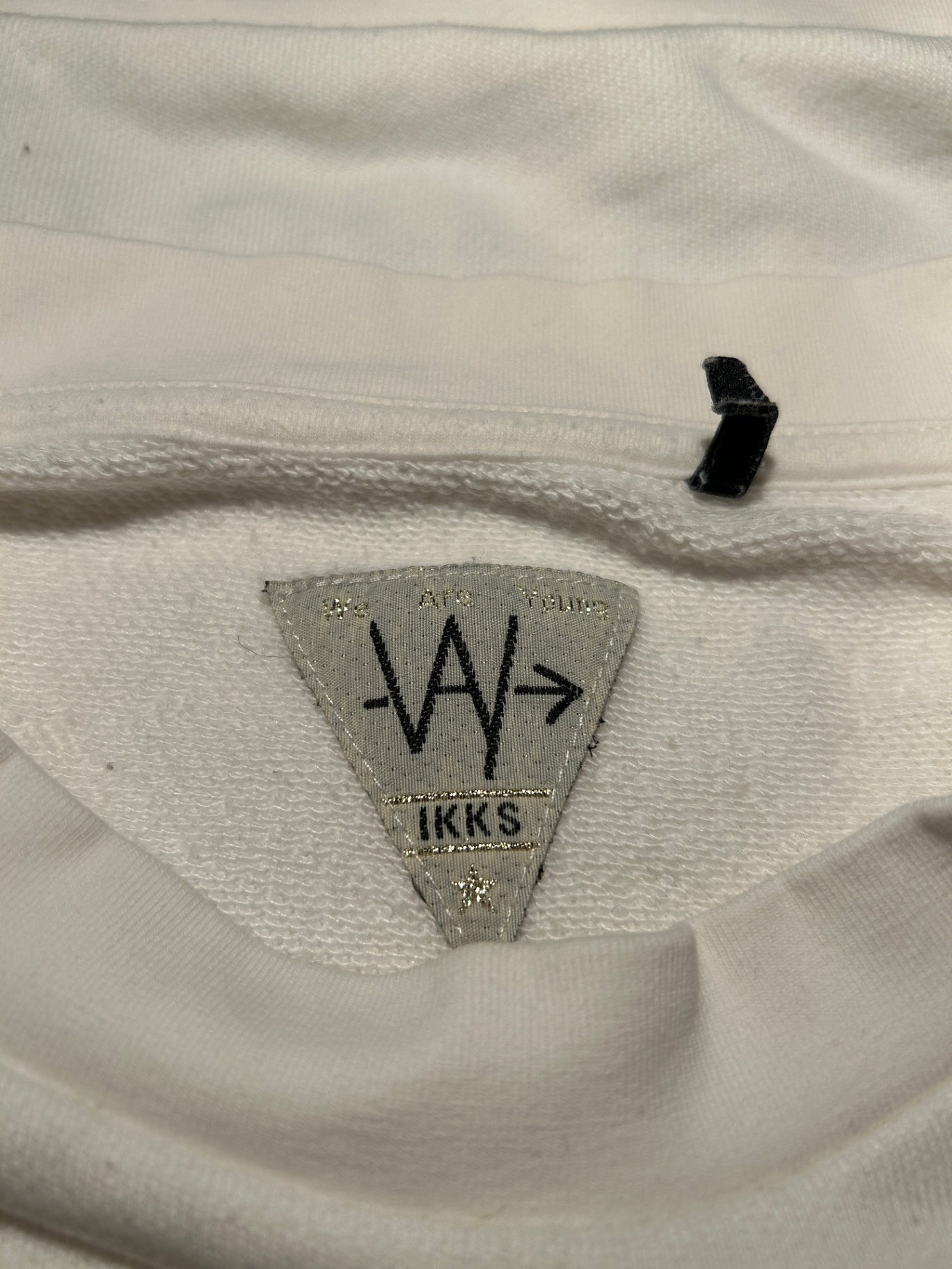 IKKS Sweatshirt XXS White with navy blue and beige accents