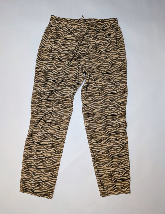 Scotch & Soda Pants M Beige with black and brown tiger stripe pattern