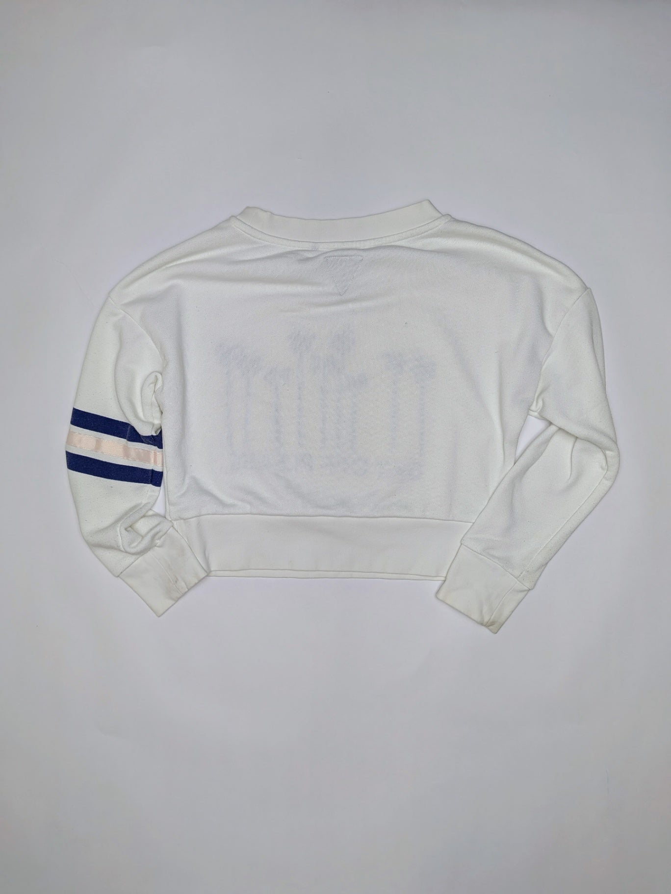 IKKS Sweatshirt XXS White with navy blue and beige accents