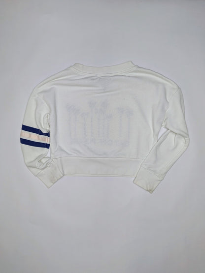 IKKS Sweatshirt XXS White with navy blue and beige accents